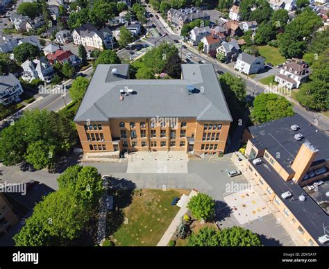 Aerial view of Salem State University campus and Edward Sullivan ...