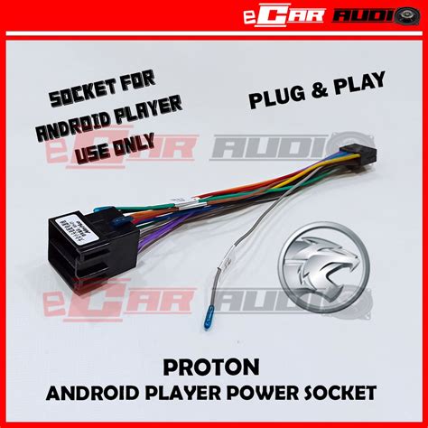 Proton Android Player Oem Power Socket Cable Plug And Play Wira Waja