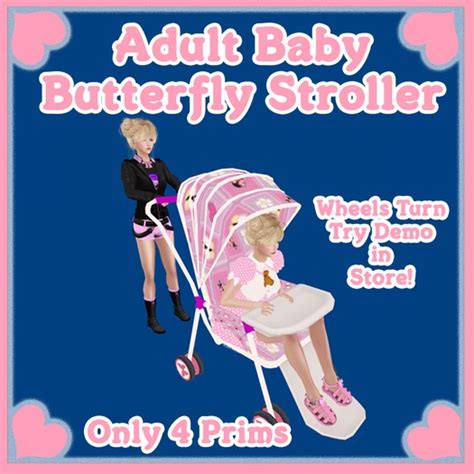 Second Life Marketplace - AB Designs Adult Baby Butterfly Stroller