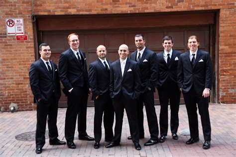 Groom and Groomsmen in Classic Tuxedos