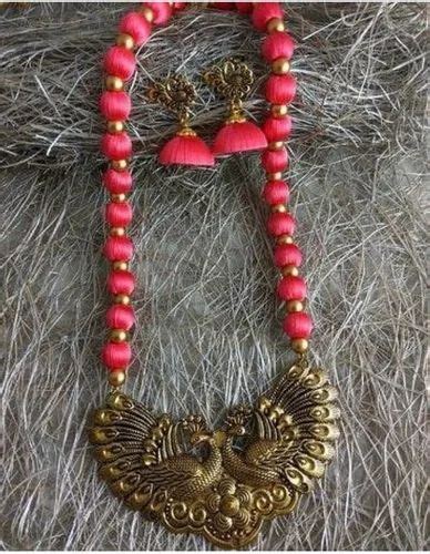 Silk Thread Necklace Set At Rs 550 Set Anantapur ID 2849178905530