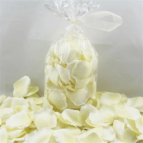 Rose Petals Bag Of 140 Cream Silk Flowers Artificial Plants