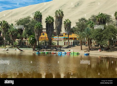 View Of The Desert Oasis Of Huacachina Ica Department Peru Stock