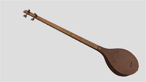 Musical Instrument Setar Long Necked Lute Buy Royalty Free 3D Model