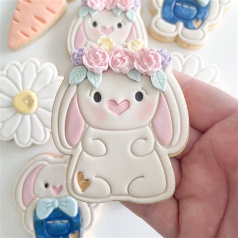 Girl Easter Bunny Cookie Cutter And Embosser Set Petunia Bake My Design