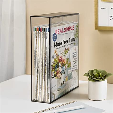 STORi STAX Plastic Magazine Holder In Classic Grey 12 5 Inches Tall