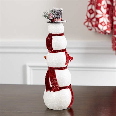 Holiday Stacked Snowmen Table Decor Christmas And Winter Holiday