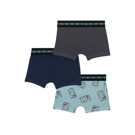 Lot De Boxers Gar On Coton Stretch Motif Gameboy Bleu Ecodim Mode