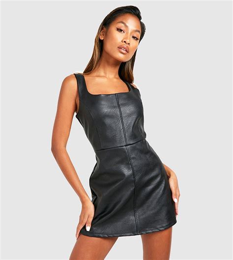 Buy Boohoo Pu Corset Detail Mini Dress In Black 6thstreet Bahrain