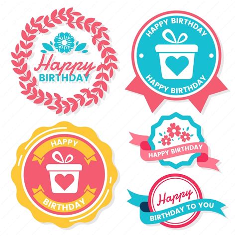 Feliz cumpleaños vector logo para banner Vector Premium