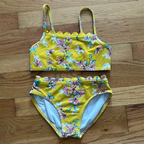 Art Class Swim Retro Vintage Style Scalloped Bikini Floral 2 Piece