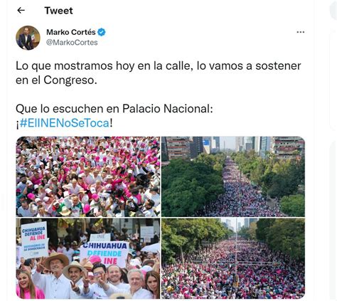 “marko Cortés Aseguro Que Tras La Marcha Por El Ine El Pan Sostendrá Sus Acciones En El Congreso