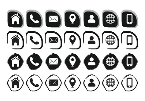 Contact Related Icon Set Essential Flat Stroke Circular Web Icon Set