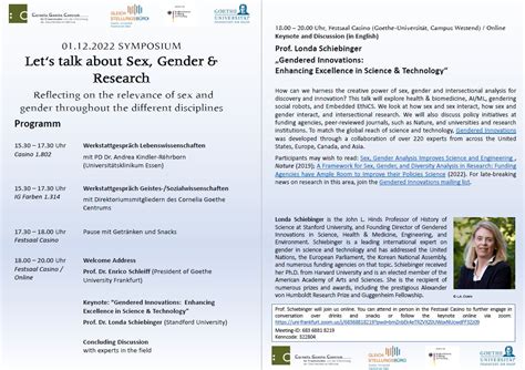 Goethe Universität — Lets Talk About Sex Gender And Research