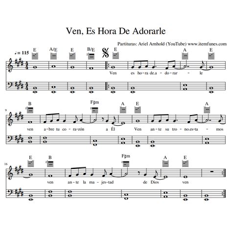 Ven Es Hora De Adorarle Marco Barrientos Partitura Acordes Pdf