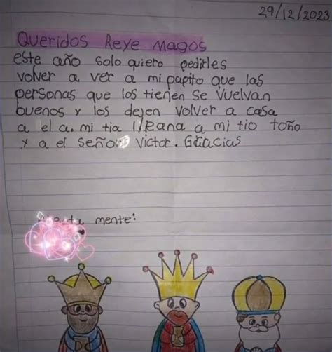 Ni A Pide En Su Carta A Los Reyes Magos Que Devuelvan Con Vida A Su