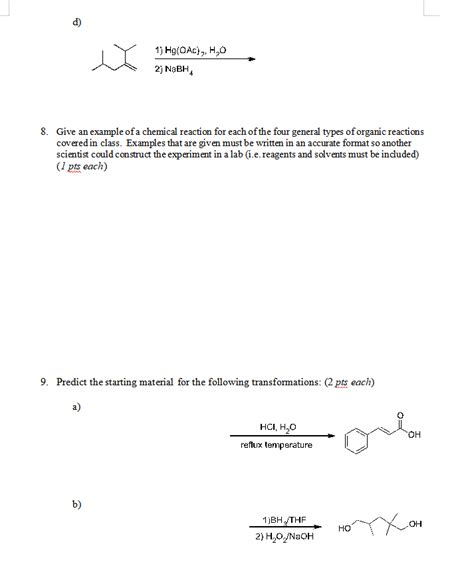 Solved D Hg Oac H Nabh Give An Example Of Chegg