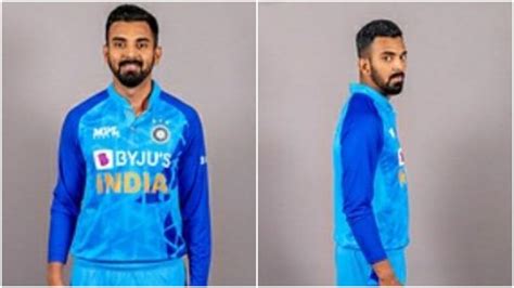 KL Rahul Poses in Indian Cricket Team New Jersey Ahead of India vs ...