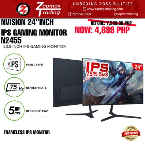 Nvision 24 Inch Ips 100hz Frameless Gaming Monitor Lazada Ph