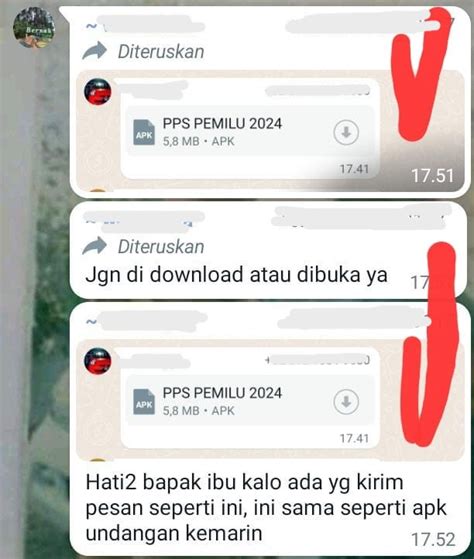 Waspada Modus Penipuan Pesan WhatsApp Aplikasi PPS Pemilu 2024 Jangan