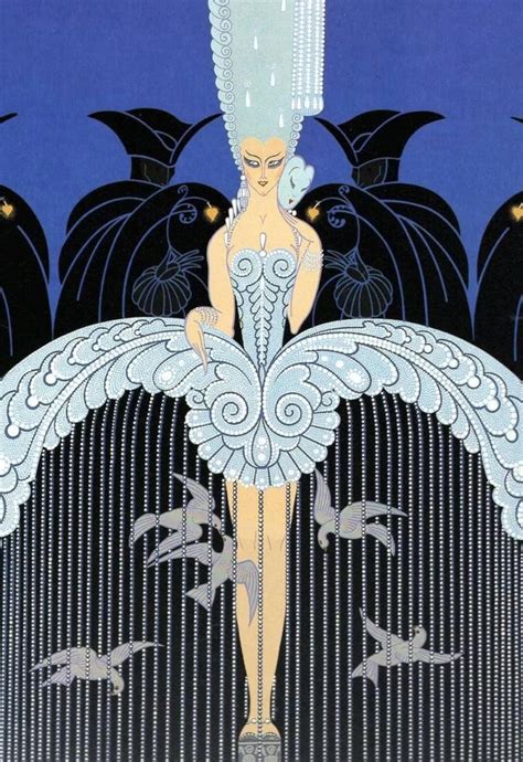 Erte Art Deco Print, HER SECRET ADMIRERS, Unframed Book Print, Fashion