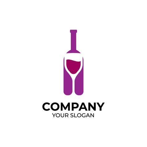 Wine bottle logo design 7058235 Vector Art at Vecteezy