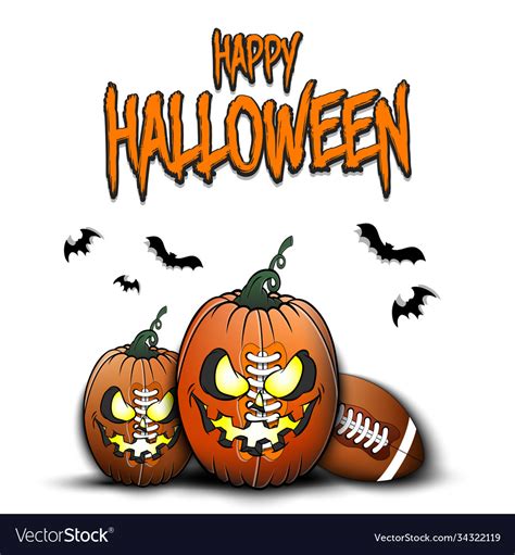 Happy halloween football ball pumpkin Royalty Free Vector