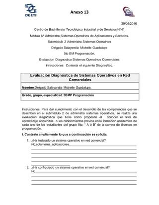 Anexo 13 test de evaluación diagnóstico de maquinas virtuales PDF