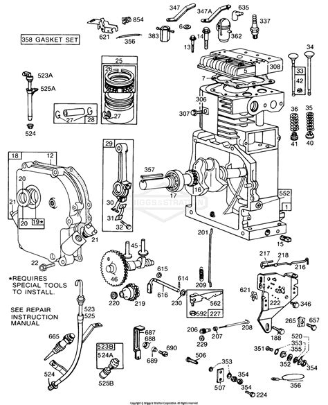 Briggs And Stratton 190402 1794 99 Parts Diagram For Cyl Crankcase