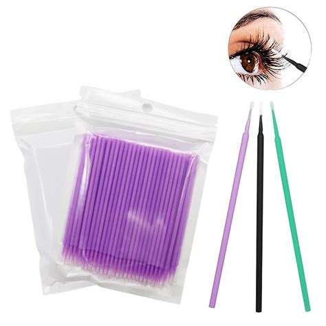 100pclot Micro Brushes Eye Lash Glue Brushes Eyelashes Extension Lint