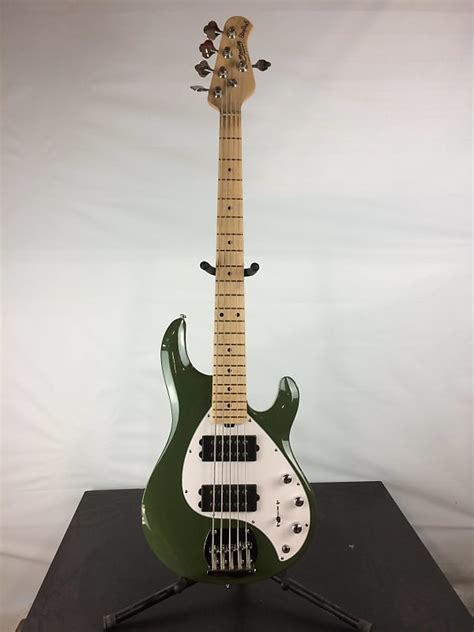 Sterling StingRay Ray5HH 5-String Bass Guitar, Olive | Reverb