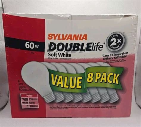 Sylvania Double Life Watt Soft White Bulbs A Pack Lumen