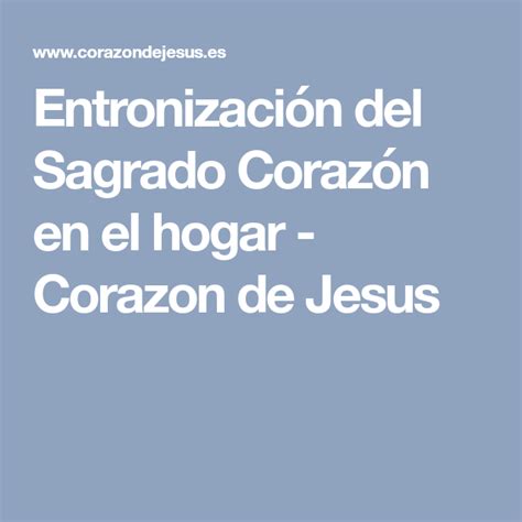 Entronización del Sagrado Corazón en el hogar Corazon de Jesus