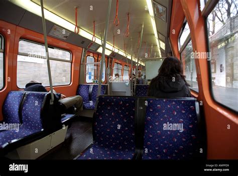 Interior of Underground or subway train in Vienna Austria Stock Photo ...