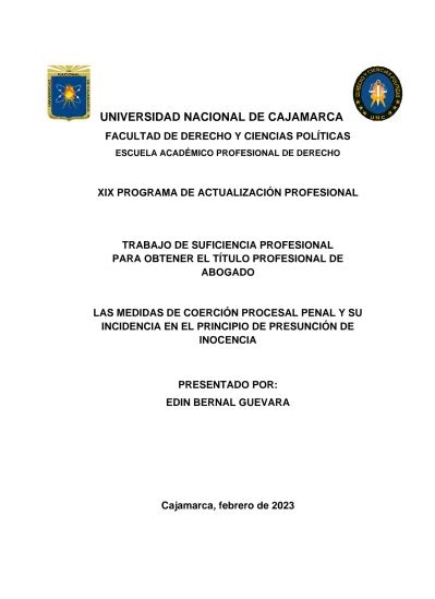 Las medidas de coerción procesal penal y su incidencia en el principio