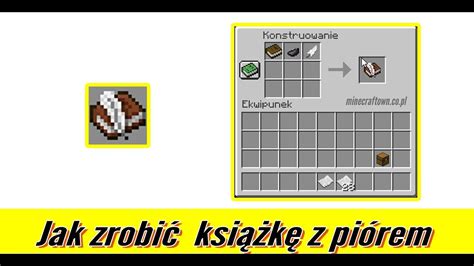 Jak zrobić książkę z piórem w Minecraft ID Item 386 YouTube