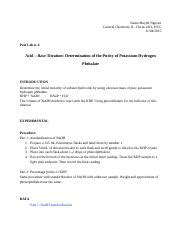 Post Lab Report Template Docx Name Huynh Nguyen General Chemistry II