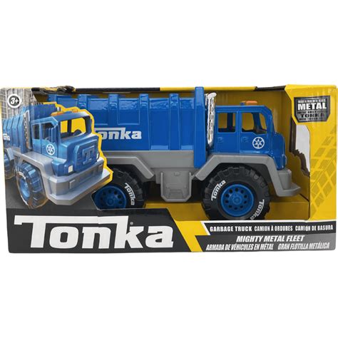 Tonka Mighty Metal Fleet Garbage Truck Blue And Grey 8″ Garbage Truck