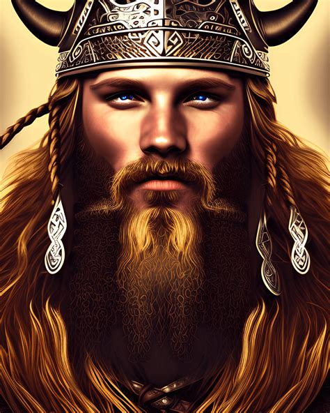 Handsome Viking Man Portrait Creative Fabrica