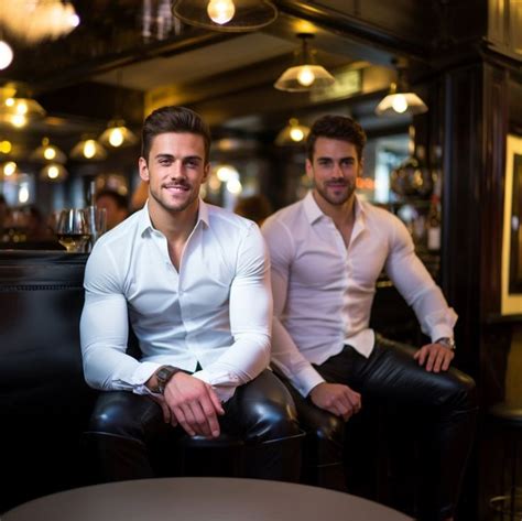 Two Men Sitting In Chairs At A Bar