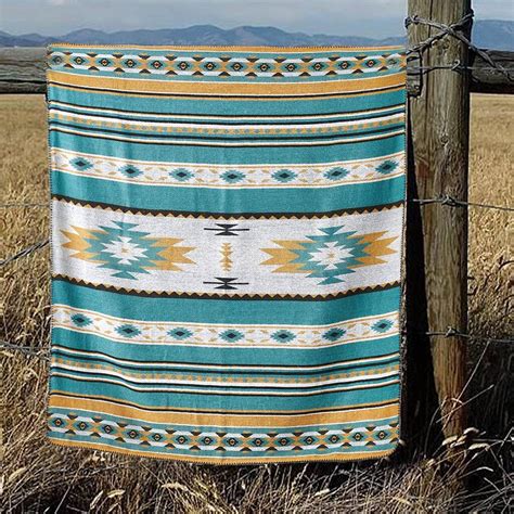 Aztec Patterned Throw Blanket Cozy Boho Blanket By Momentum