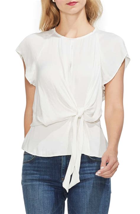 Vince Camuto Tie Front Keyhole Top Nordstrom Front Keyhole Top Feminine Blouses Top Nordstrom