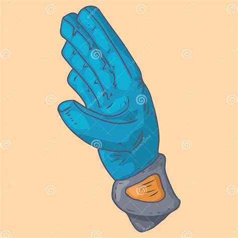 Glove Goalkeeper Icon Vector Illustration Glove Goalkeeper Hand Drawn