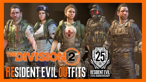 The Division 2 X Resident Evil Leon Chris Jill Rebecca And Hunk