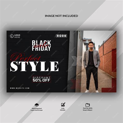 Premium PSD | Men's fashion web banner template
