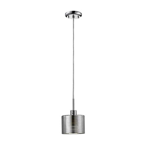 Filament Design 1 Light Chrome Pendant With Chrome And Crystal And Steel Shade 625 Inch The