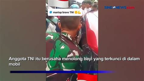 Viral Anggota TNI Pecahkan Kaca Mobil Selamatkan Bayi Yang Terkunci