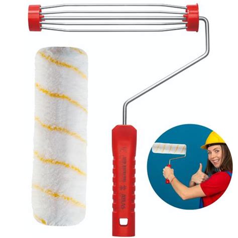 Tipos De Rolo De Pintura - Rolo de Pintura 23cm Lã Microfibra 10mm Antirespingo + Suporte Garfo ...