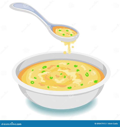 Sopa En El Cuenco Con La Cuchara Ilustraci N Del Vector Ilustraci N