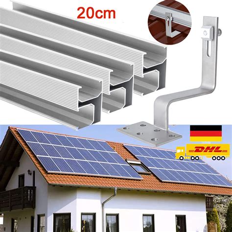 Solarmodul Halterung Montageschiene Solarschiene Set Ziegeldach Für 2x